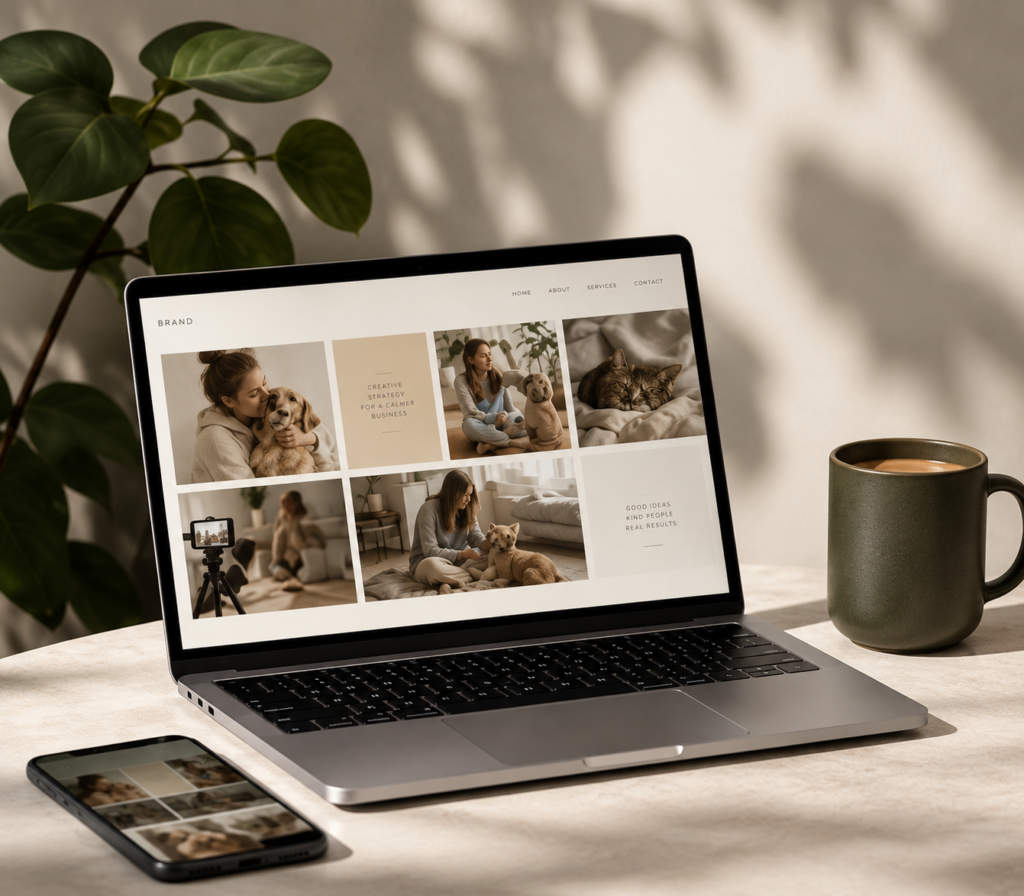 Laptop med hjemmeside til online markedsføring